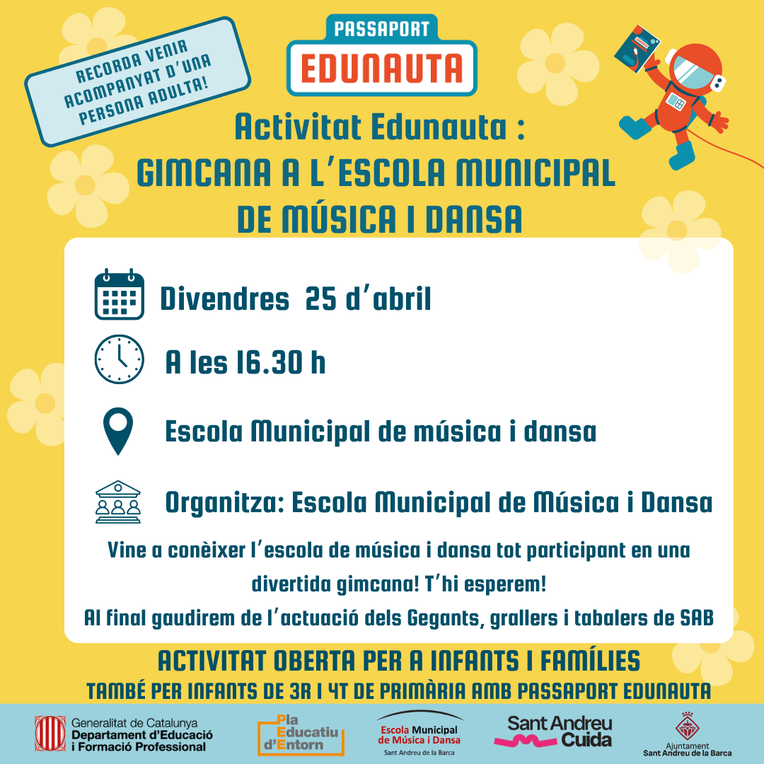 Activitat Edunauta : Gimcana a l'escola municipal de música i dansa